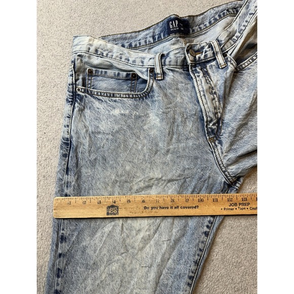 GAP Jeans Mens 34x32 Light Wash Blue Slim Denim Zip Fly 5-Pocket Straight Leg - Picture 12 of 15